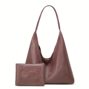 Bolsa em Couro Legítimo Tipo Carteiro + Carteira em Couro - Manz