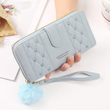 Carteira Feminina em Couro Bordado Puffer Lilie - LuxoCouer