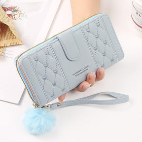 Carteira Feminina em Couro Bordado Puffer Lilie - LuxoCouer