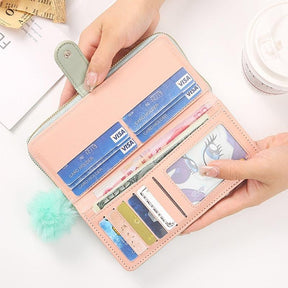Carteira Feminina em Couro Bordado Puffer Lilie - LuxoCouer