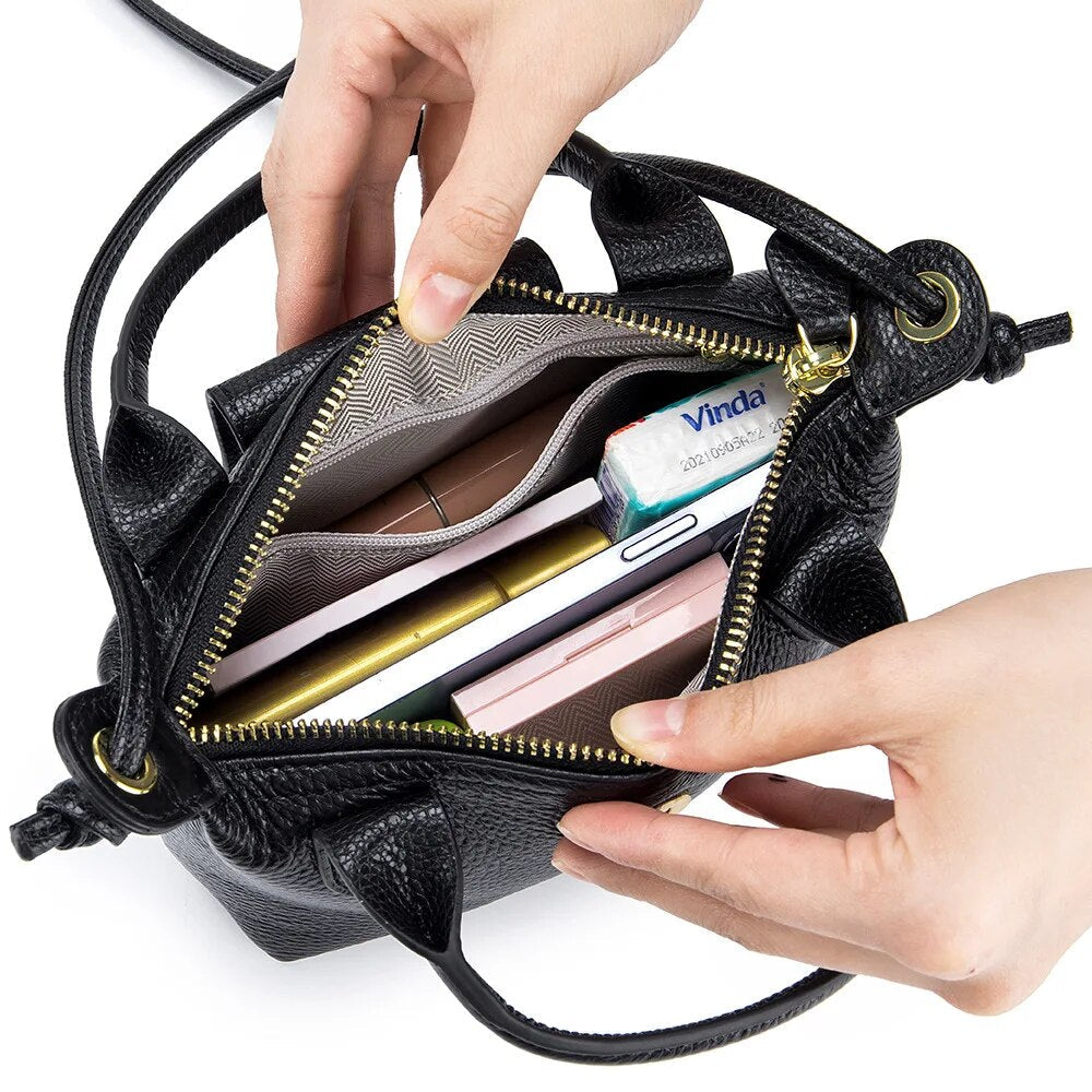 Bolsa Tiracolo Pequena Couro Legítimo Liz