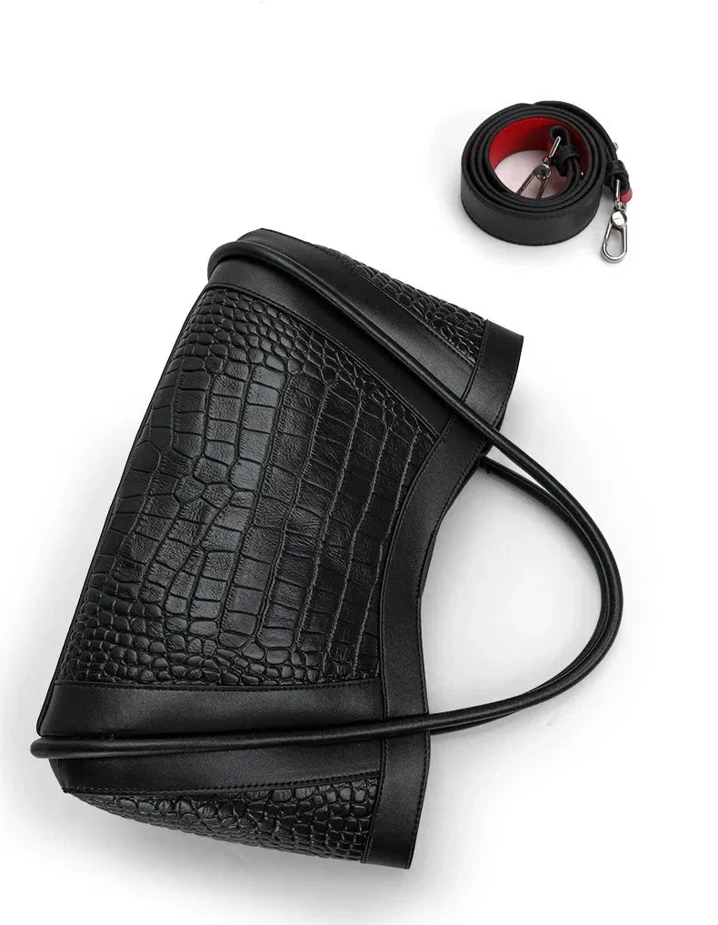 Bolsa Média Couro Legítimo Chloe Croco