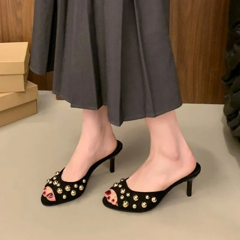 Sandália Mule Dourada Ravena