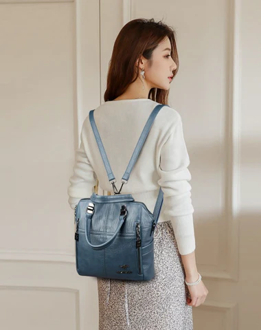 Bolsa Mochila em Couro Vivette