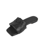 Sandalia Rasteira Couro Legítimo Trançada Mule Sophie