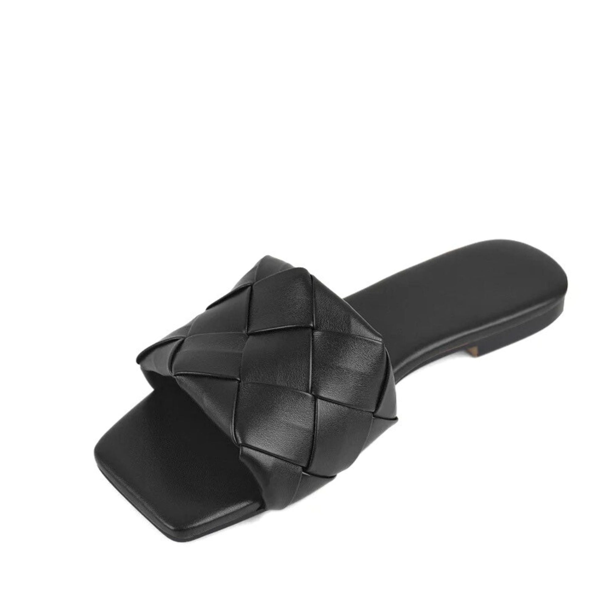 Sandalia Rasteira Couro Legítimo Trançada Mule Sophie