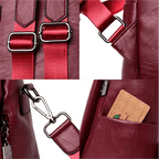 Mochila Feminina Anti Furto em Couro Legítimo - Ju