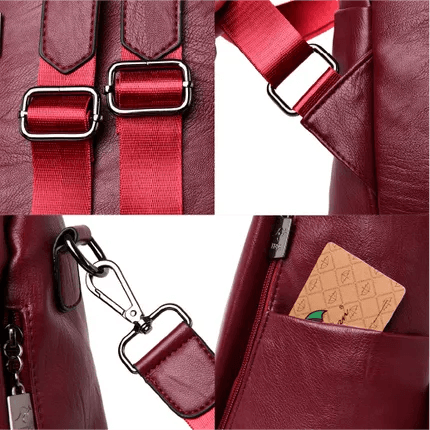 Mochila Feminina Anti Furto em Couro Legítimo - Ju